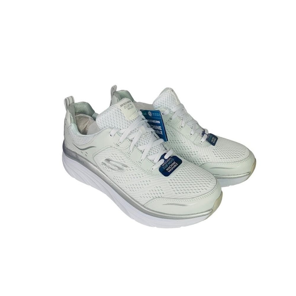 10M Skechers Men's D'Lux Walker White Sneaker Air-Cooled Memory Foam Style 14902